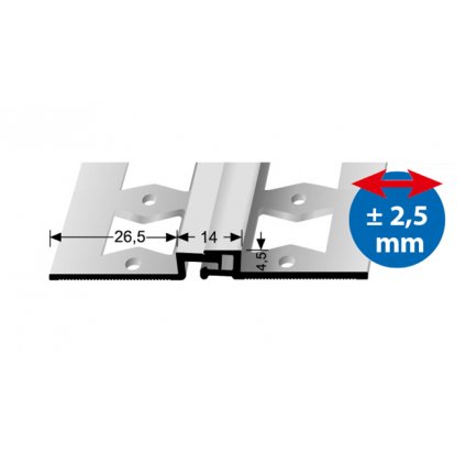 Dilatační lišta Küberit 318G pro krytiny do 4,5mm / d. 2,7m