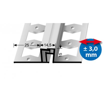 Dilatační lišta Küberit 324G pro krytiny do 15mm / d. 2,7m