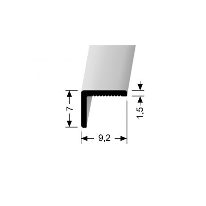 Ukončovací hrana Küberit 279 U 9,2 x 7mm - nevrtaná, hladká