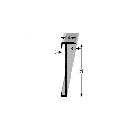 Schodová lišta pro krytiny do 3 mm šroubovací (14x56 / d. 3m) | Küberit 846