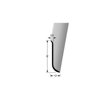 Soklová lišta hliníková 40 mm | Küberit 910 U (v. 40 mm / d.2,5m)