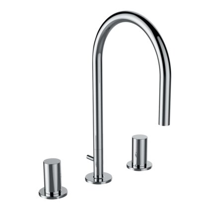 225927 laufen kartell umyvadlova stojankova triotvorova baterie otocny vytok 165 mm s automatickou vypusti chrom h3123330042211