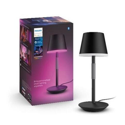 228720 hue waca go venkovni stolni dotykova led lampicka 6 2w 530lm 2000 6500k rgb ip54 cerna