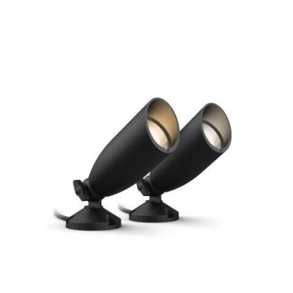 234011 wiz venkovni zemni spotove low voltage led svitidlo 2x 5w 270lm 2700 5000k rgb ip44 cerne