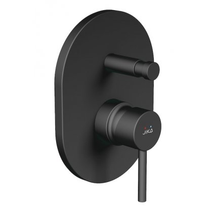 Vanová-sprchová podomítková baterie s přepínačem, černý mat