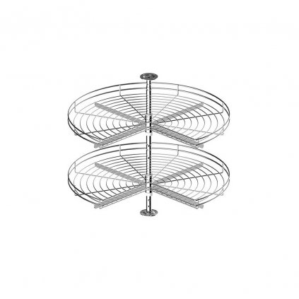 koš otočný CARUSEL Classic 3/4 690mm 2-koš+tyč šedý