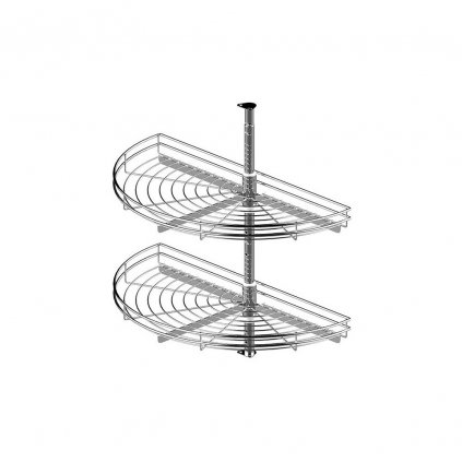 koš otočný CARUSEL Classic 1/2 690mm 2-koš+tyč chrom