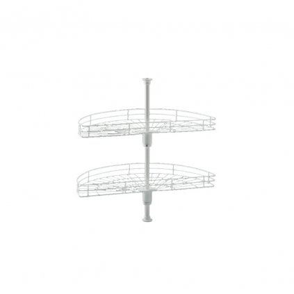 koš otočný CARUSEL Classic 1/2 750mm 2-koš+tyč bílý