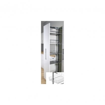 box potravinový TOWER MINI White 30/120-140/4 4-koše plné dno chrom/bílá bez výsuvu