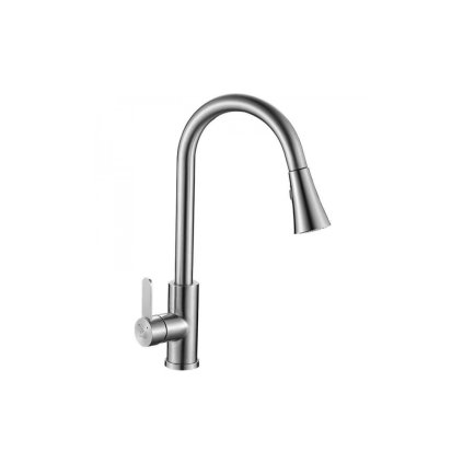 Laveo MINERVA V 35NE baterie dřezová vysouvací se sprškou, keramická kartuše 35 mm, nerez