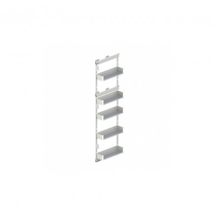 koš boční PURO MAXI 15/170/5L 5-košů, plnovýsuv s tlumením, plné dno bílá matná/sklo levý