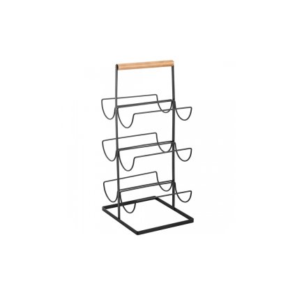 267140 3 stojan na 6 lahvi s vinem oslo cerna bambus