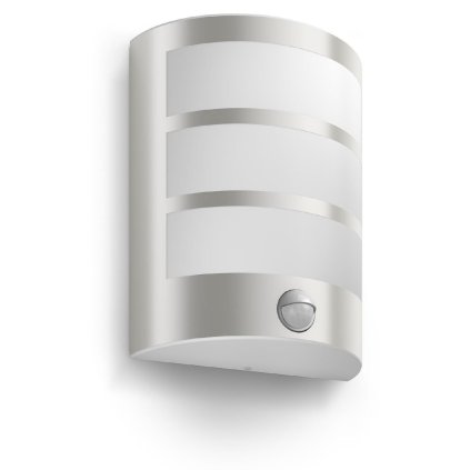 Python UltraEfficient venkovní nástěnné svítidlo se senzorem LED 3,8W 800lm 2700K IP44, nerezové