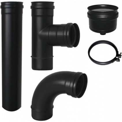 SET KOUŘOVODŮ PRO PELETOVÁ KAMNA (1000 mm+500 mm)