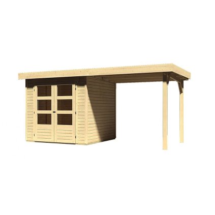 270769 dreveny domek karibu askola 2 pristavek 240 cm 73245 natur lg1762