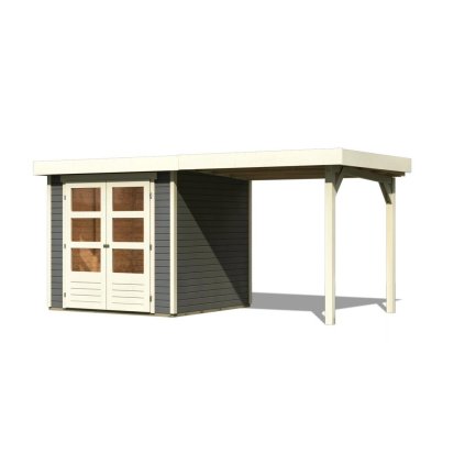 270772 dreveny domek karibu askola 2 pristavek 240 cm 82904 terragrau lg1763