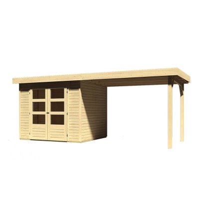 270778 dreveny domek karibu askola 2 pristavek 280 cm 77723 natur lg1766