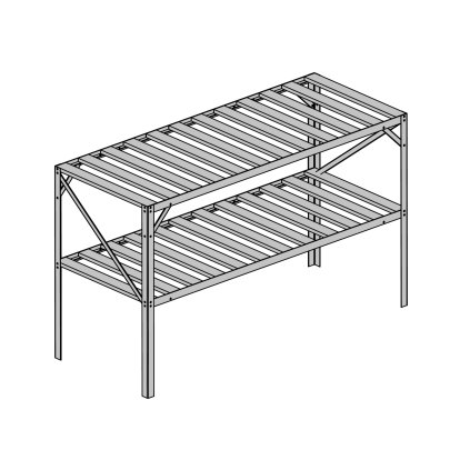 272056 al regal lanitplast 130x50 cm dvoupolicovy stribrny gsb2 lg2632