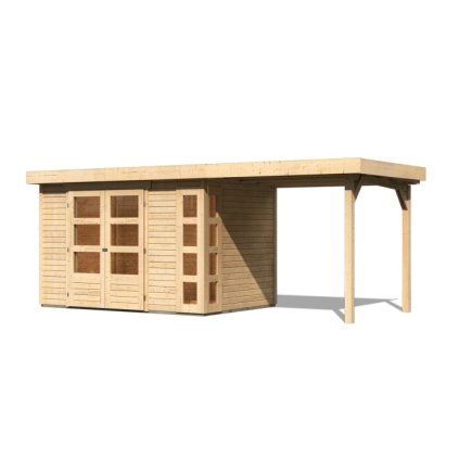 272677 dreveny domek karibu kerko 4 pristavek 240 cm 82940 natur lg2968