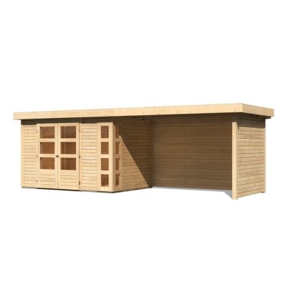 272710 dreveny domek karibu kerko 4 pristavek 280 cm vcetne zadni a bocni steny 82946 natur lg2979