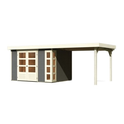 272743 dreveny domek karibu kerko 5 pristavek 280 cm 9203 terragrau lg2990