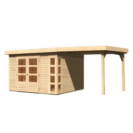 272767 dreveny domek karibu kerko 6 pristavek 240 cm vcetne zadni steny 38733 natur lg2999