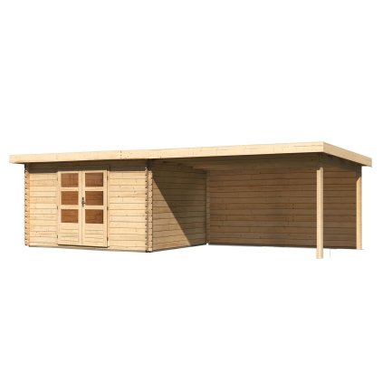 272851 dreveny domek karibu bastrup 7 pristavek 400 cm vcetne zadni steny 9315 natur lg3028