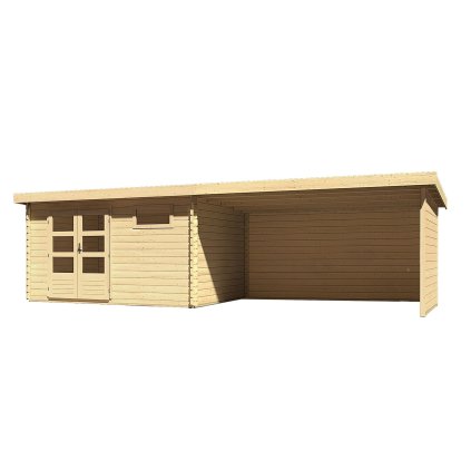 272866 dreveny domek karibu bastrup 8 pristavek 400cm vcetne zadni a bocni steny 9320 natur lg3037