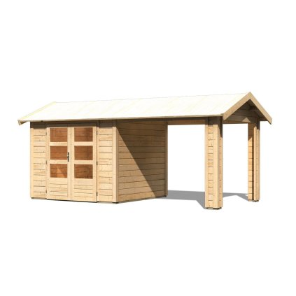 273205 dreveny domek karibu theres 3 vc pristavku 31448 natur lg3145