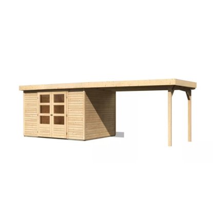 273358 dreveny domek karibu askola 5 pristavek 280 cm 77736 natur lg3196