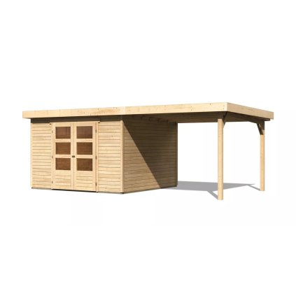 273379 dreveny domek karibu askola 6 pristavek 240 cm 73249 natur lg3201