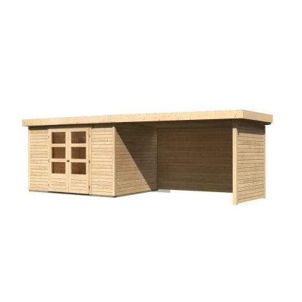 273607 dreveny domek karibu askola 5 pristavek 280 cm vcetne zadni a bocni steny 77737 natur lg3282