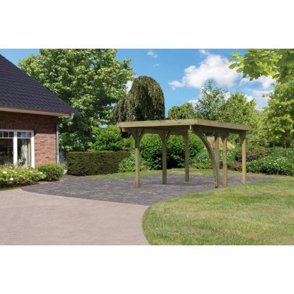 Carport KARIBU CLASSIC 1B 61950 ocelové střešní plechy LG3352