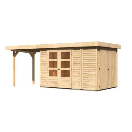 273895 dreveny domek karibu retola 3 pristavek 240 cm 82956 natur lg3374