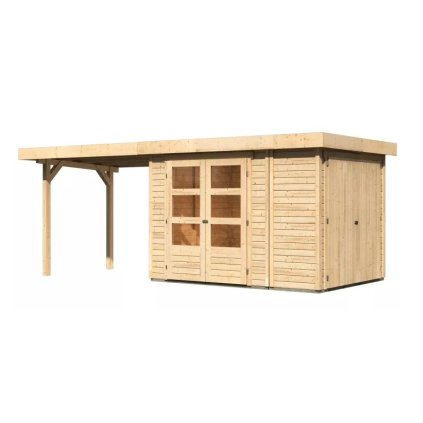 273901 dreveny domek karibu retola 2 pristavek 280 cm 82952 natur lg3376