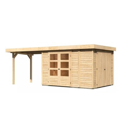 273904 dreveny domek karibu retola 4 pristavek 280 cm 82963 natur lg3379