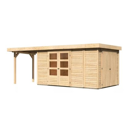 273916 dreveny domek karibu retola 6 pristavek 240 cm 82968 natur lg3385