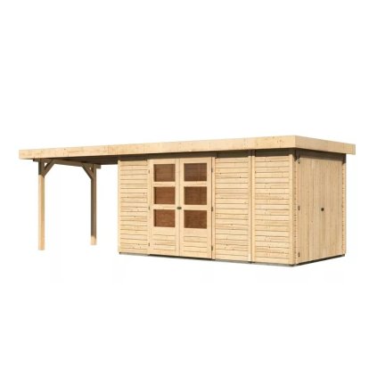 273925 dreveny domek karibu retola 5 pristavek 280 cm 82966 natur lg3383