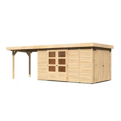 273931 dreveny domek karibu retola 6 pristavek 280 cm 82969 natur lg3386