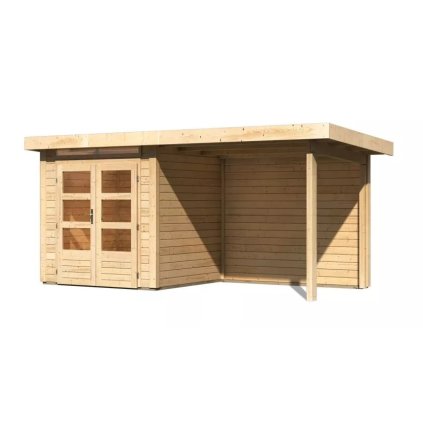 274321 dreveny domek karibu kandern 1 pristavek 235 cm vcetne zadni steny 23607 natur lg3529