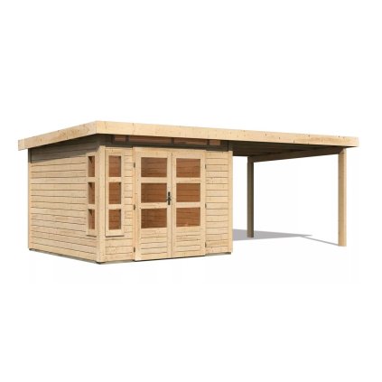 274435 dreveny domek karibu kastorf 6 pristavek 320 cm 31542 natur lg3575