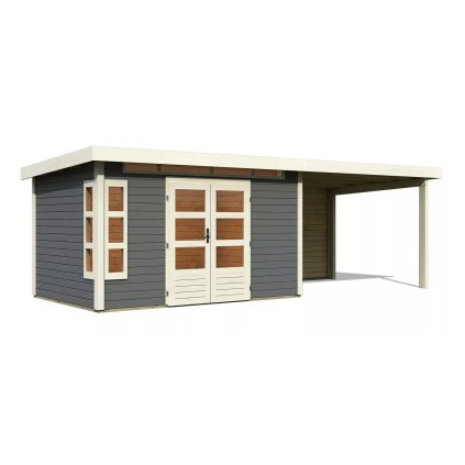 274501 dreveny domek karibu kastorf 7 pristavek 320 cm vcetne zadni steny 31559 terragrau lg3596