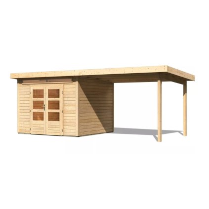 274546 dreveny domek karibu kandern 6 pristavek 320 cm 82999 natur lg3614