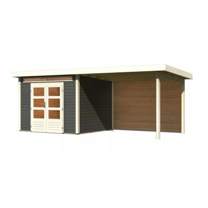 274555 dreveny domek karibu kandern 6 pristavek 320 cm vcetne zadni steny 9241 terragrau lg3617