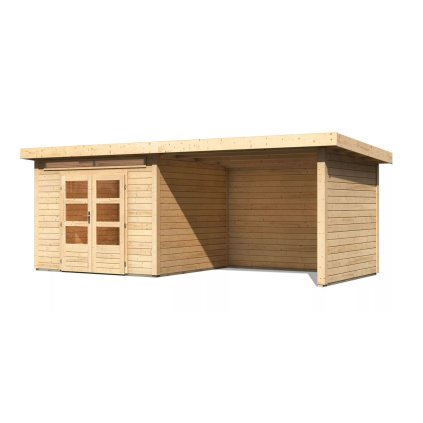 274558 dreveny domek karibu kandern 6 pristavek 320 cm vcetne zadni a bocni steny 83000 natur lg3618