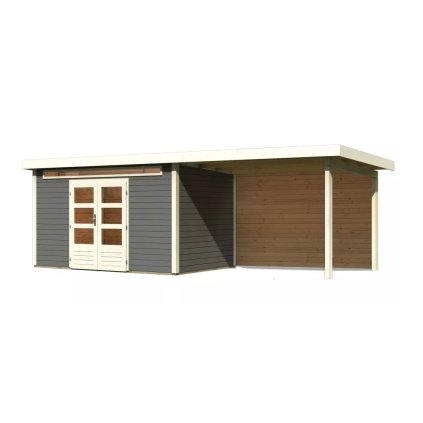 274585 dreveny domek karibu kandern 7 pristavek 320 cm vcetne zadni steny 9249 terragrau lg3626