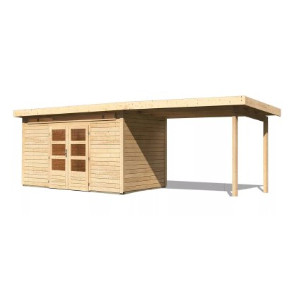 274597 dreveny domek karibu kandern 9 pristavek 320 cm 9251 natur lg3631