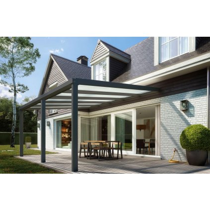 Hliníková pergola SKYLUX CLIMALUX 5,0 x 4,0 m antracit + opál PC LG3747
