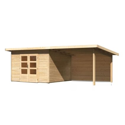 275209 dreveny domek karibu northeim 3 pristavek 330 cm vcetne zadni steny 9271 natur lg3854