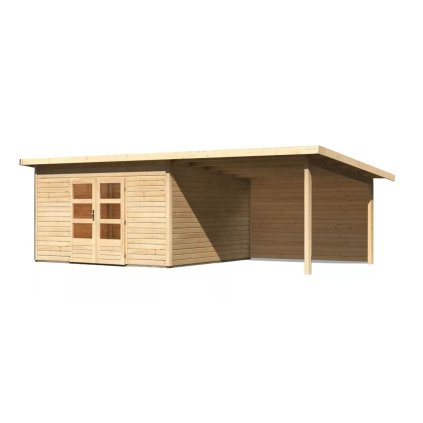 275245 dreveny domek karibu northeim 5 pristavek 330 cm vcetne zadni steny 9275 natur lg3866